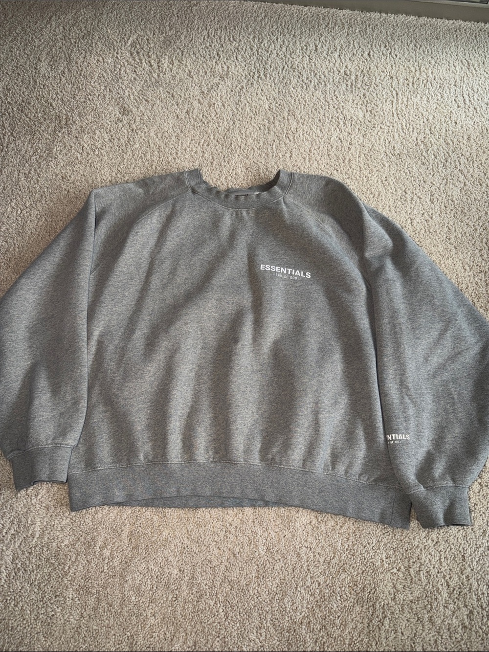 Essentials Grey Crewneck Sweatshirt with Subtle Logo